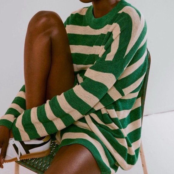 Free People Tops - Free people Green and Cream Sweater set